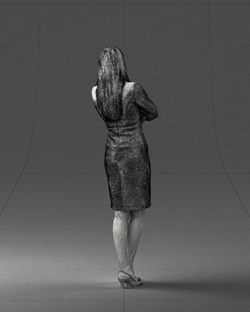 Woman in denim skirt 0469 3D Print Ready 3D print model_23