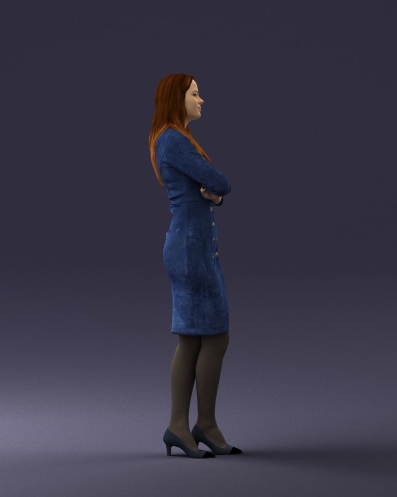 Woman in denim skirt 0469 3D Print Ready 3D print model_27