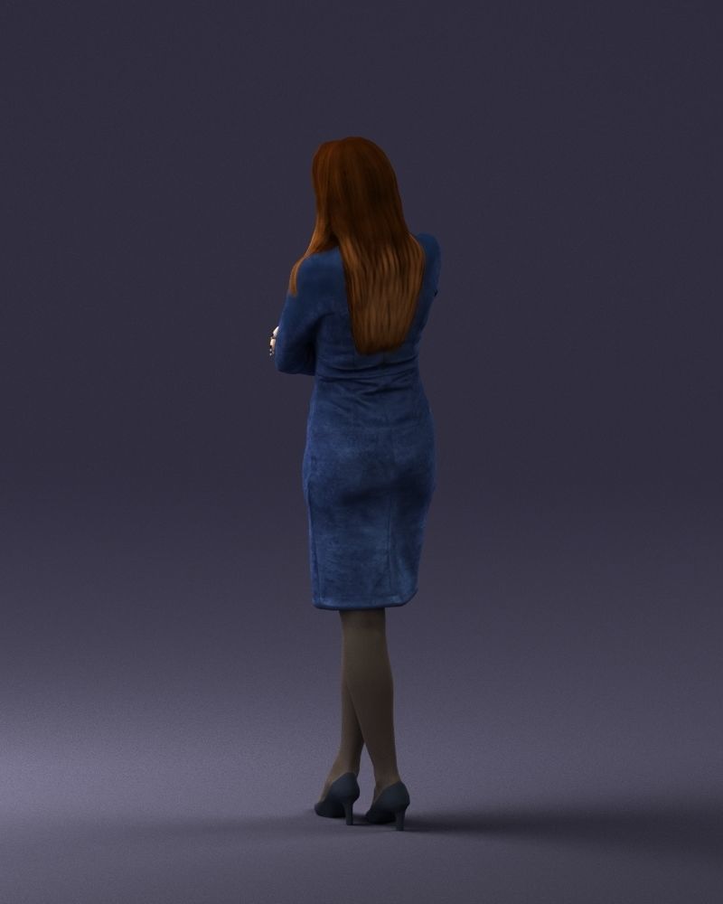 Woman in denim skirt 0469 3D Print Ready 3D print model_15