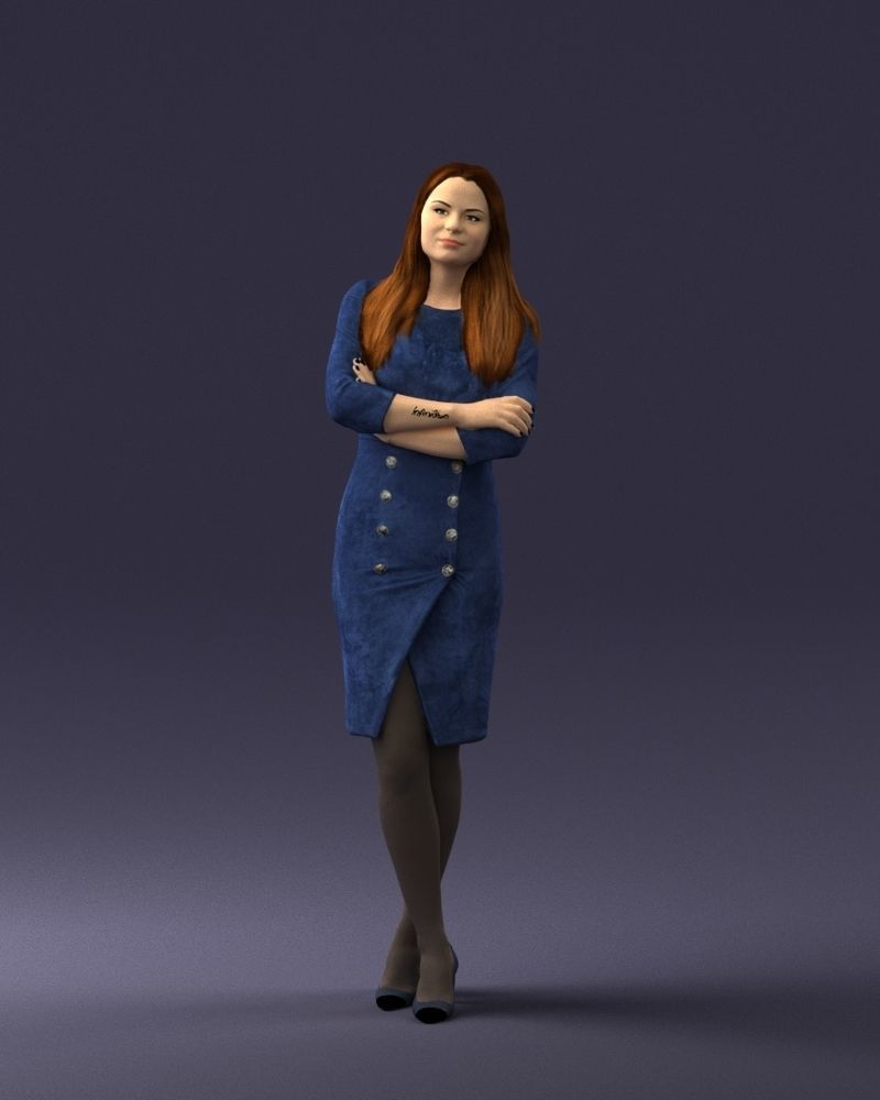 Woman in denim skirt 0469 3D Print Ready 3D print model_36