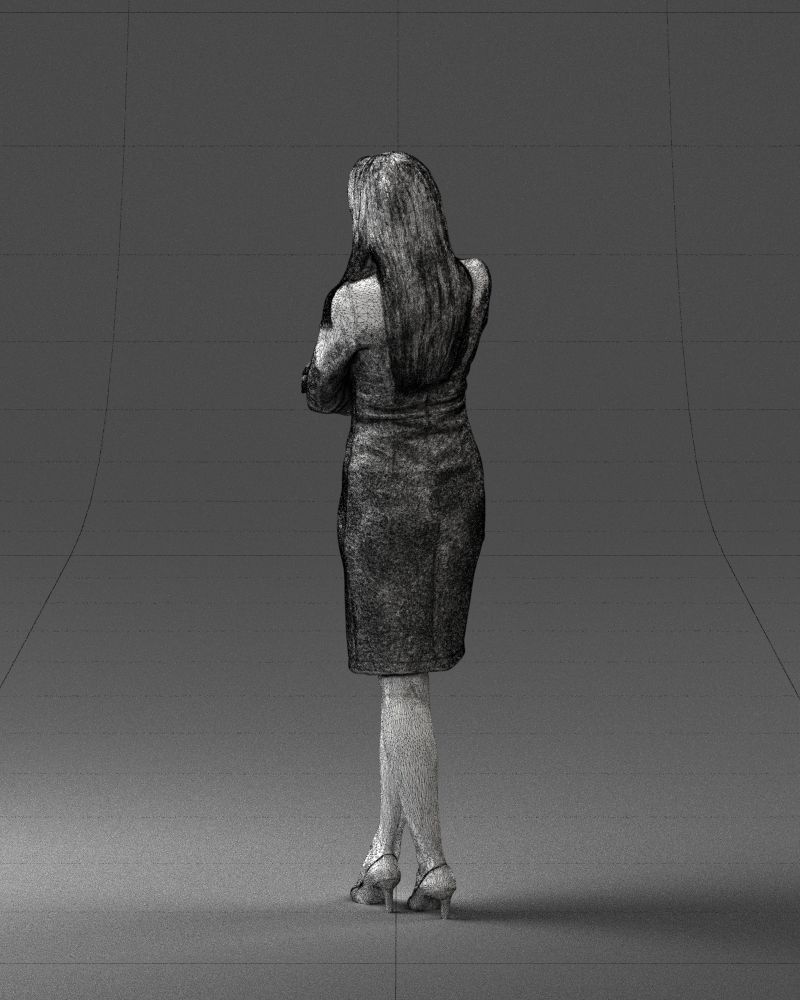 Woman in denim skirt 0469 3D Print Ready 3D print model_17