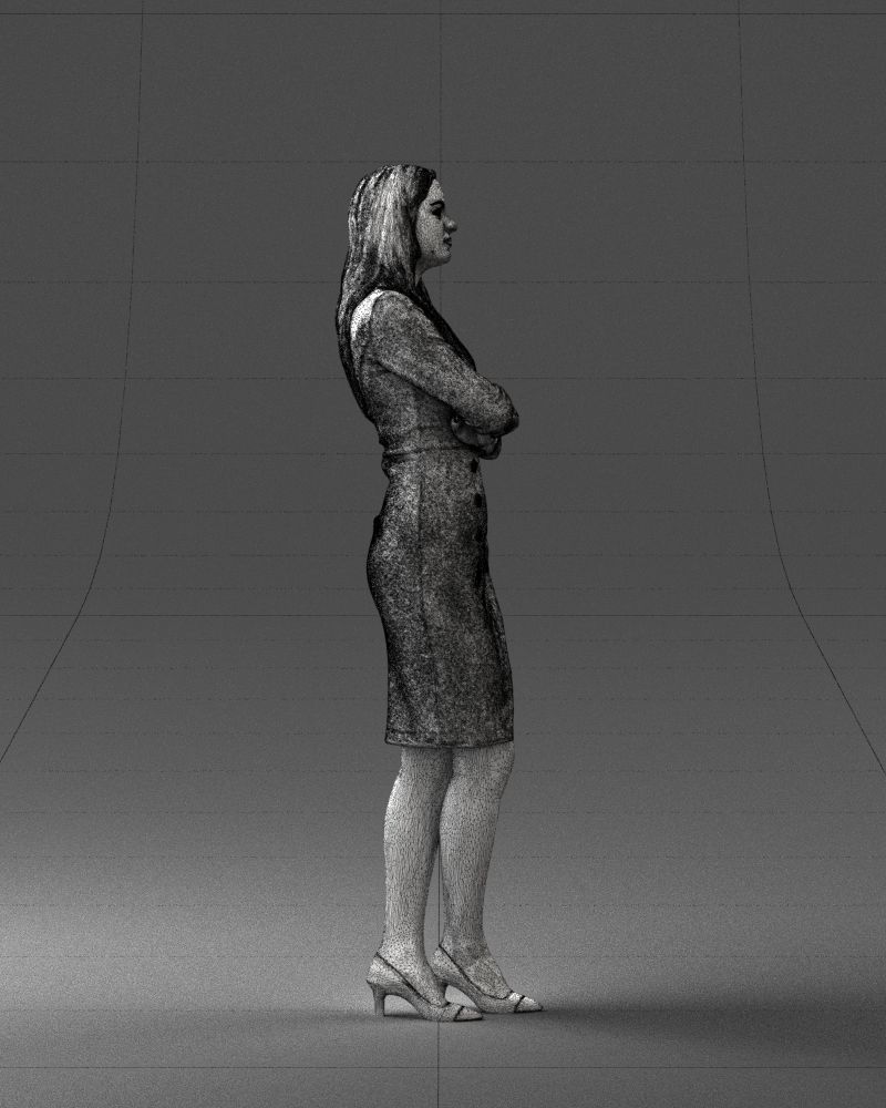 Woman in denim skirt 0469 3D Print Ready 3D print model_29