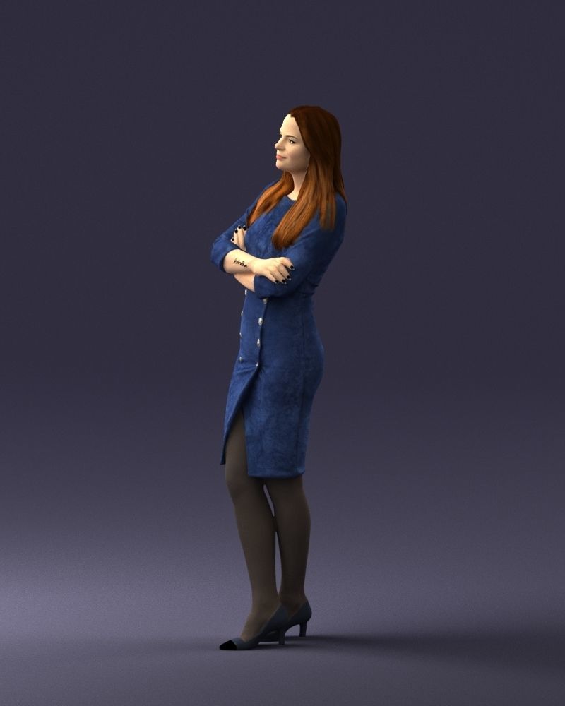 Woman in denim skirt 0469 3D Print Ready 3D print model_6