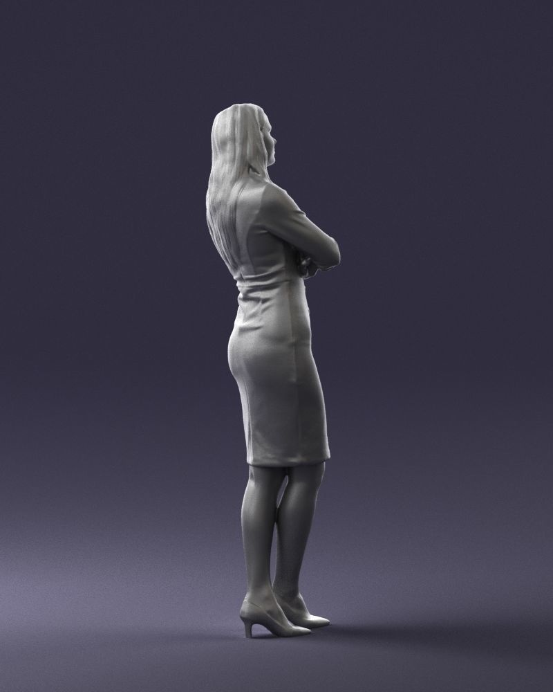 Woman in denim skirt 0469 3D Print Ready 3D print model_25