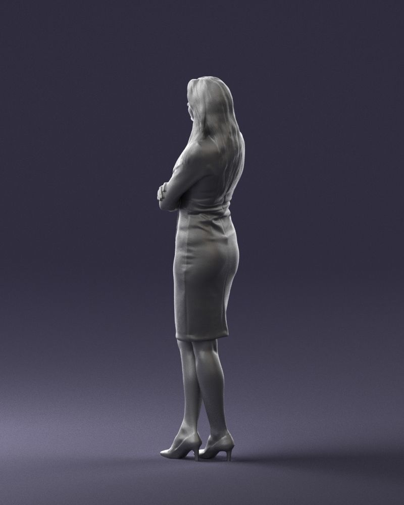 Woman in denim skirt 0469 3D Print Ready 3D print model_13