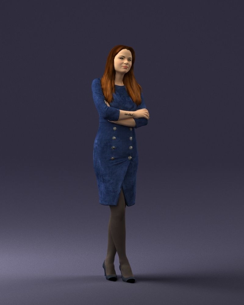 Woman in denim skirt 0469 3D Print Ready 3D print model_33