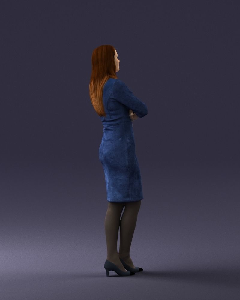 Woman in denim skirt 0469 3D Print Ready 3D print model_24
