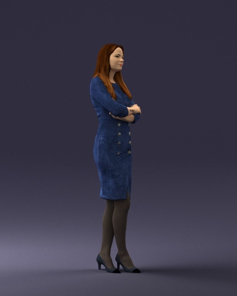 Woman in denim skirt 0469 3D Print Ready 3D print model_30