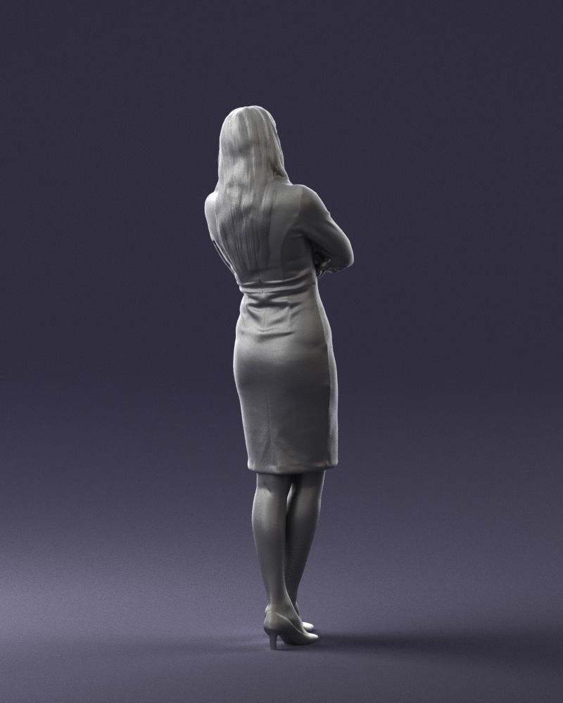 Woman in denim skirt 0469 3D Print Ready 3D print model_22