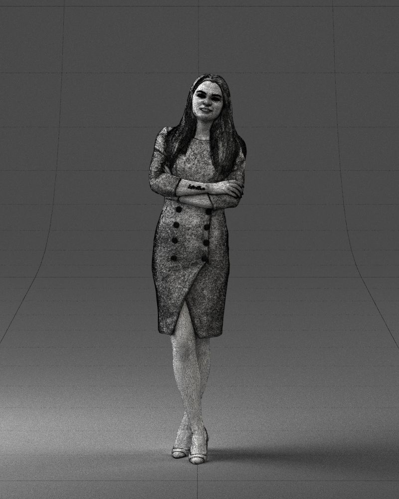 Woman in denim skirt 0469 3D Print Ready 3D print model_2