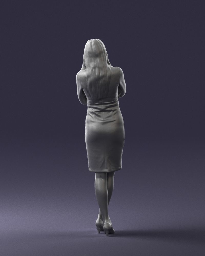 Woman in denim skirt 0469 3D Print Ready 3D print model_19