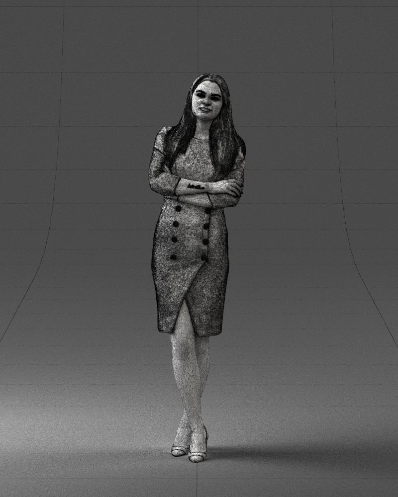 Woman in denim skirt 0469 3D Print Ready 3D print model_38