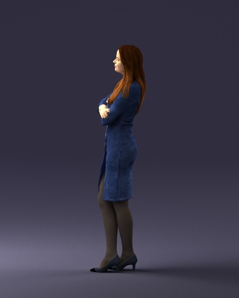 Woman in denim skirt 0469 3D Print Ready 3D print model_9