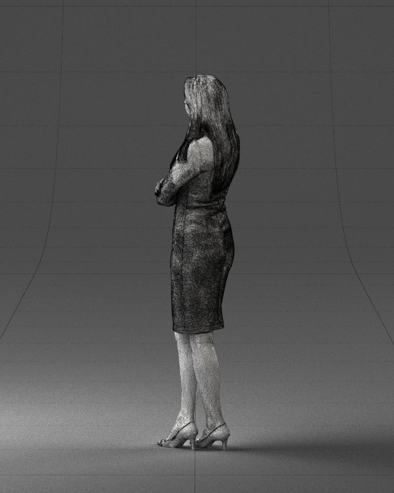 Woman in denim skirt 0469 3D Print Ready 3D print model_14