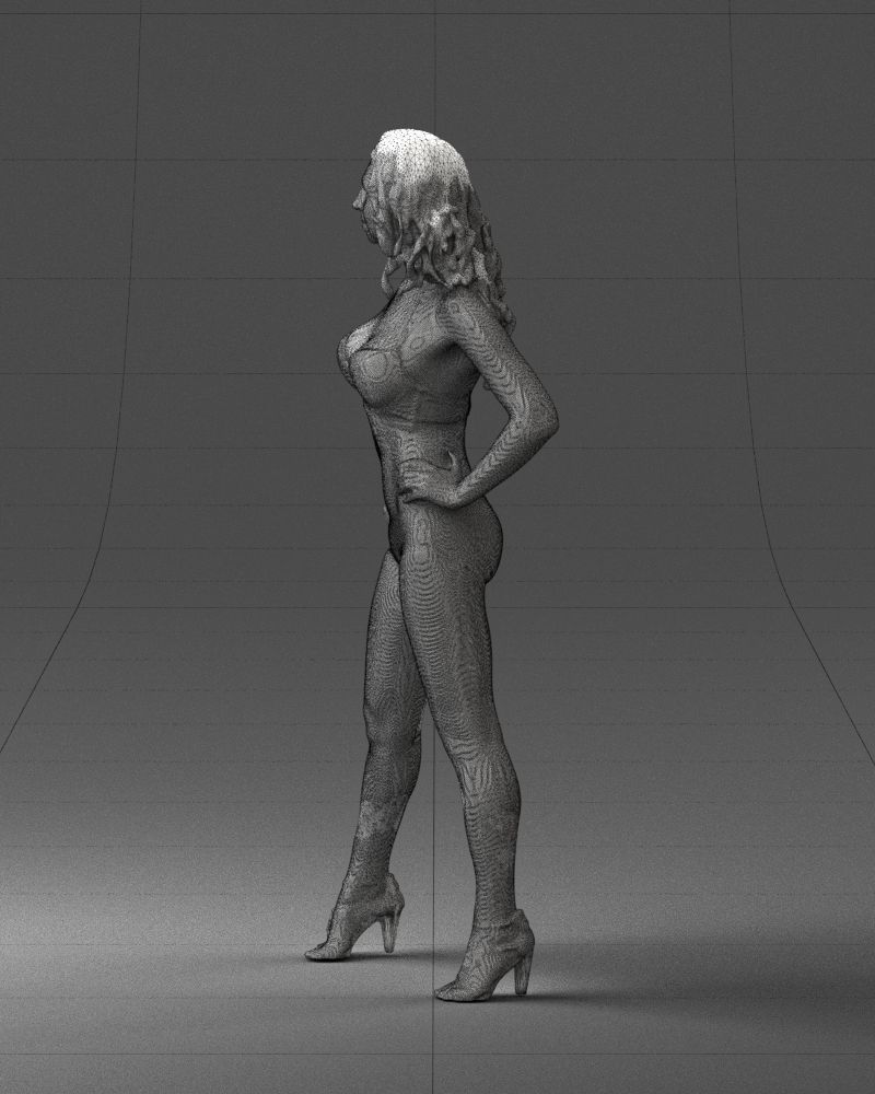 Woman in leopard print swimsuit 0114 3D model_29