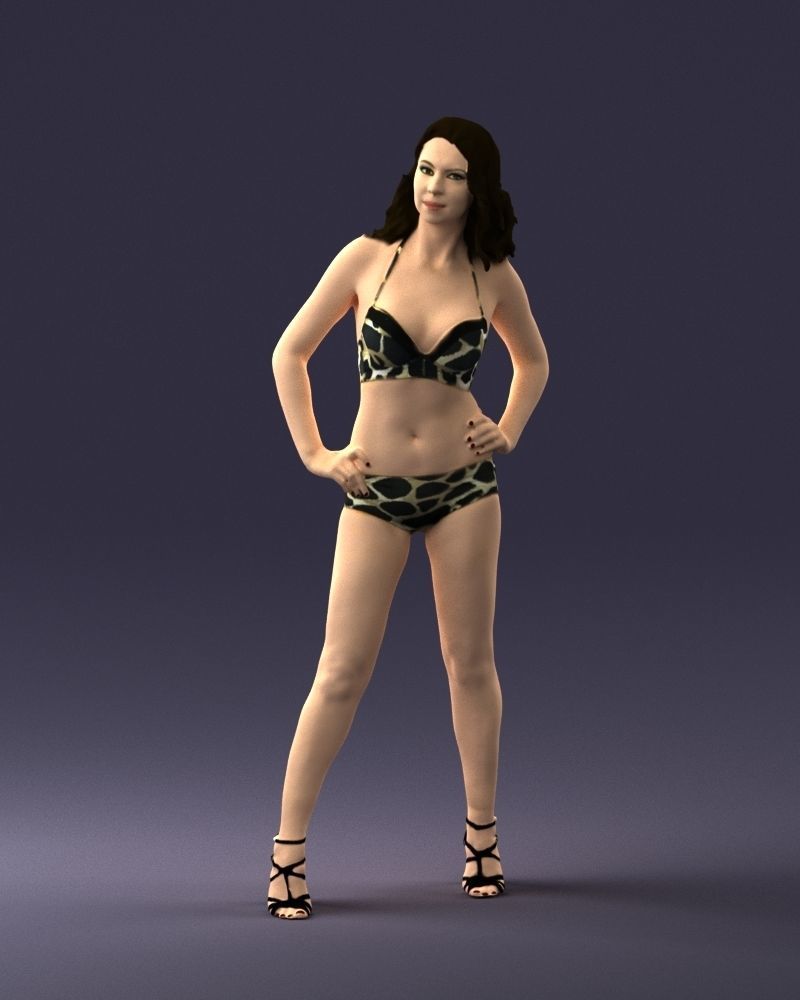 Woman in leopard print swimsuit 0114 3D model_6