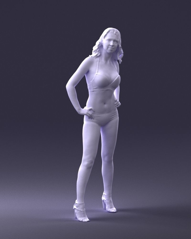 Woman in leopard print swimsuit 0114 3D model_10