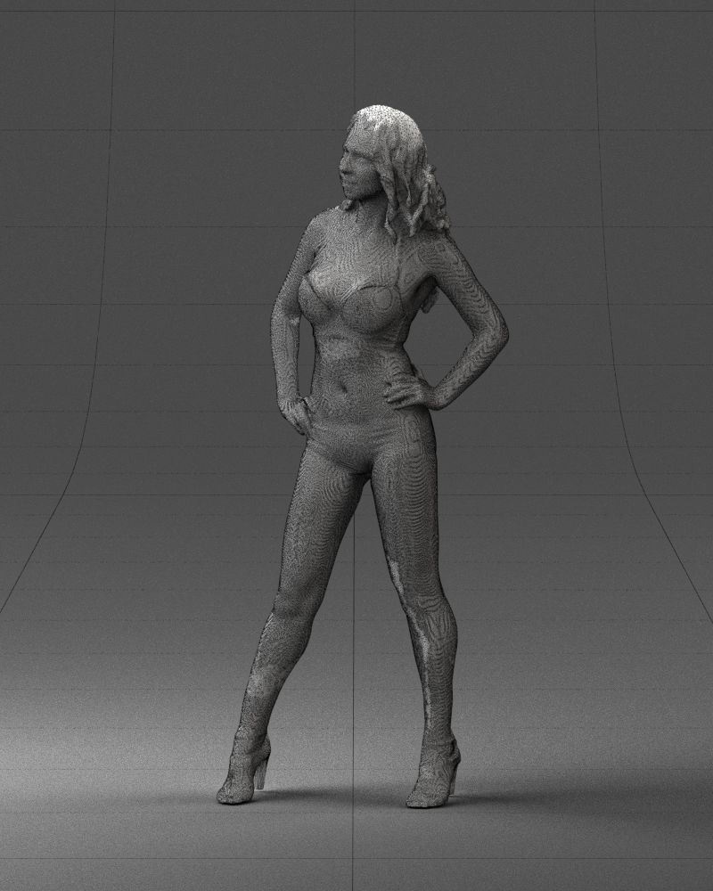 Woman in leopard print swimsuit 0114 3D model_35