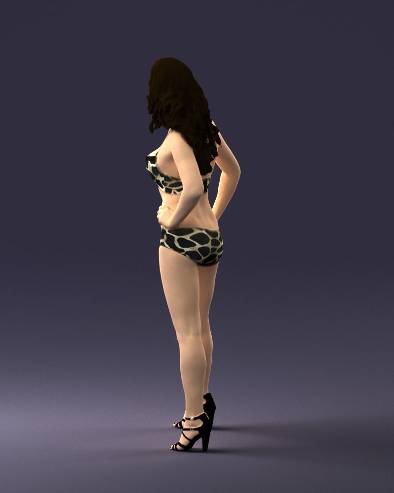 Woman in leopard print swimsuit 0114 3D model_24