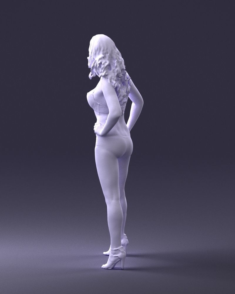 Woman in leopard print swimsuit 0114 3D model_25