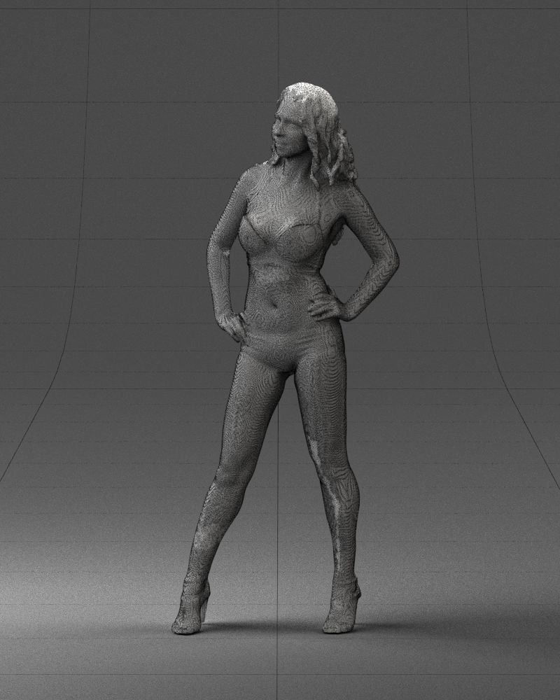 Woman in leopard print swimsuit 0114 3D model_38