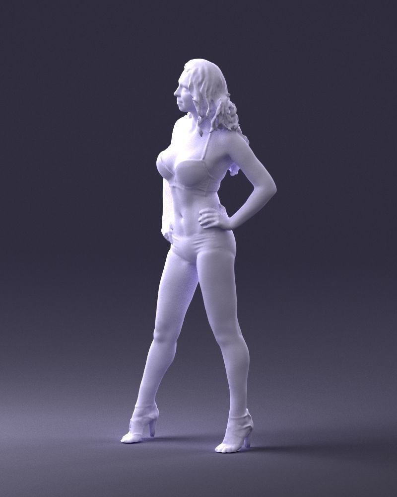 Woman in leopard print swimsuit 0114 3D model_31