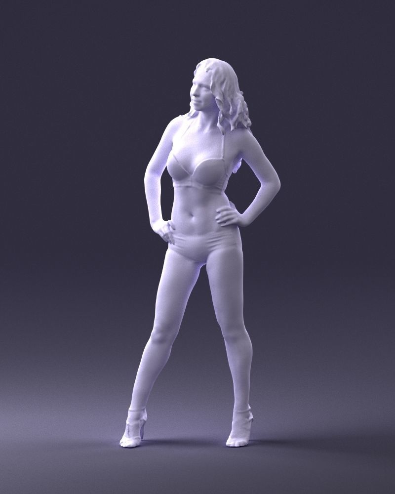 Woman in leopard print swimsuit 0114 3D model_37