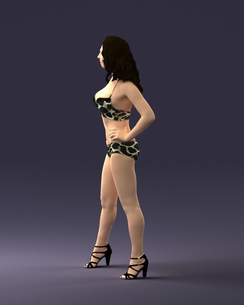 Woman in leopard print swimsuit 0114 3D model_27