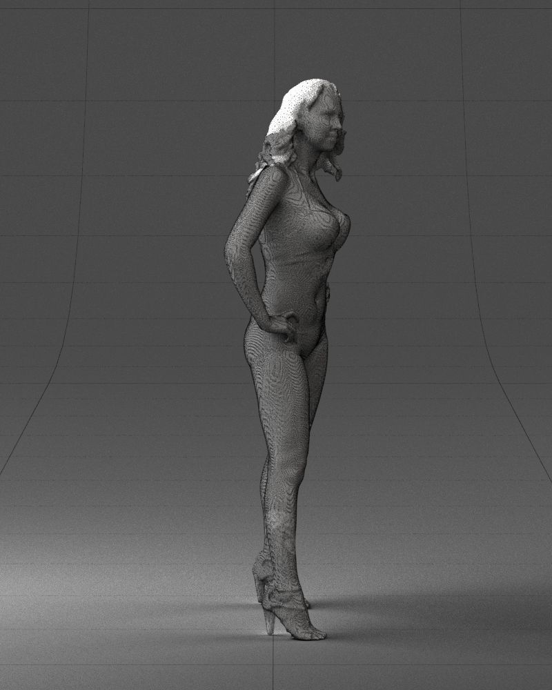 Woman in leopard print swimsuit 0114 3D model_14