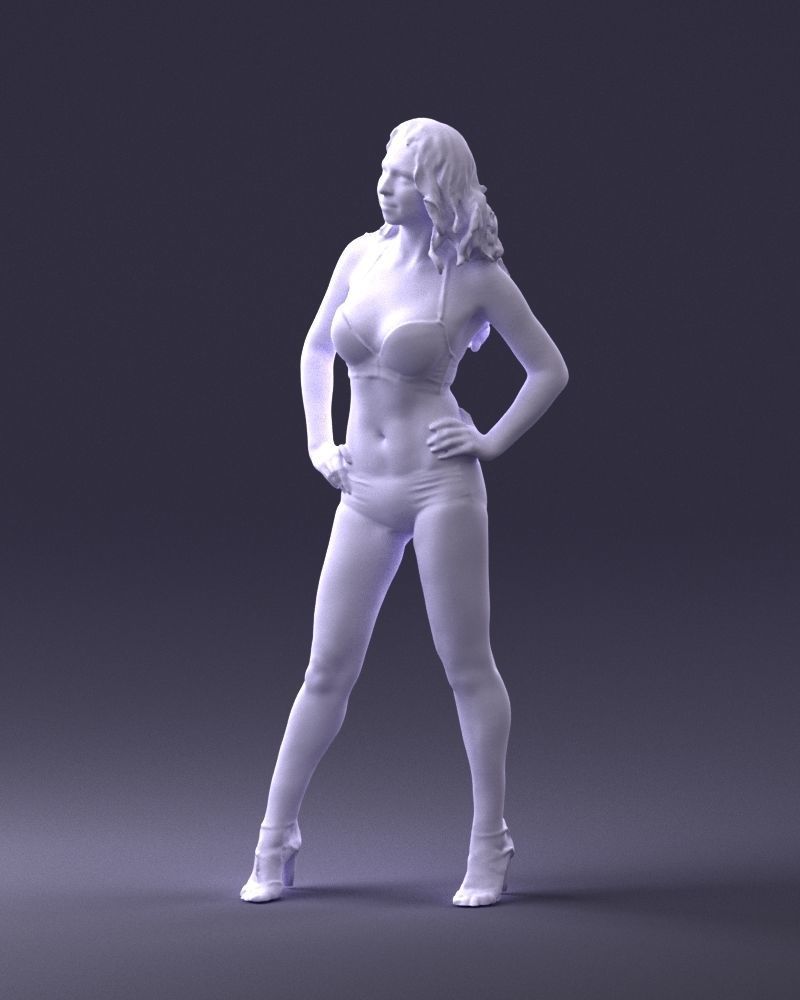 Woman in leopard print swimsuit 0114 3D model_34