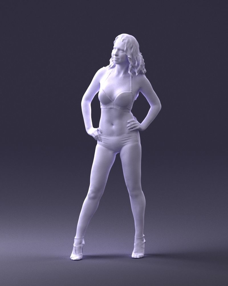 Woman in leopard print swimsuit 0114 3D model_4