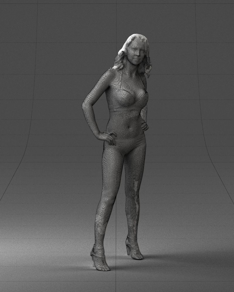Woman in leopard print swimsuit 0114 3D model_11