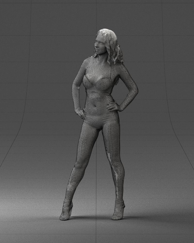 Woman in leopard print swimsuit 0114 3D model_2