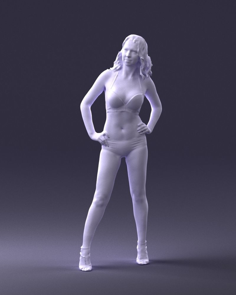 Woman in leopard print swimsuit 0114 3D model_7