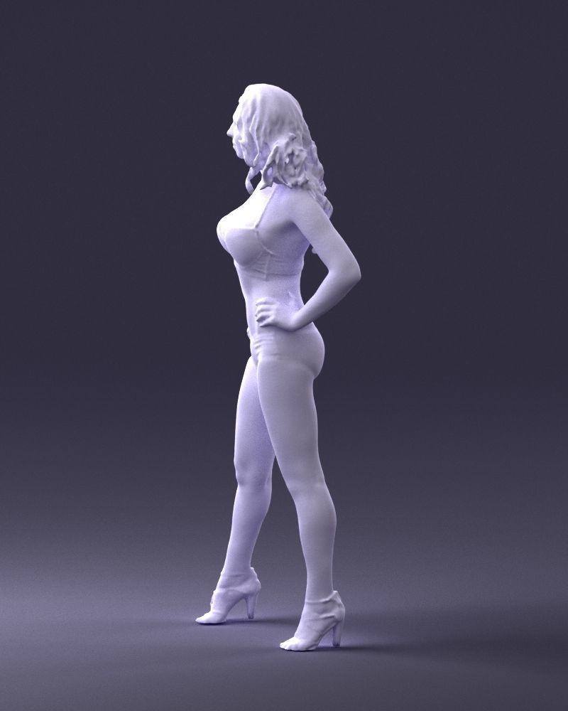 Woman in leopard print swimsuit 0114 3D model_28