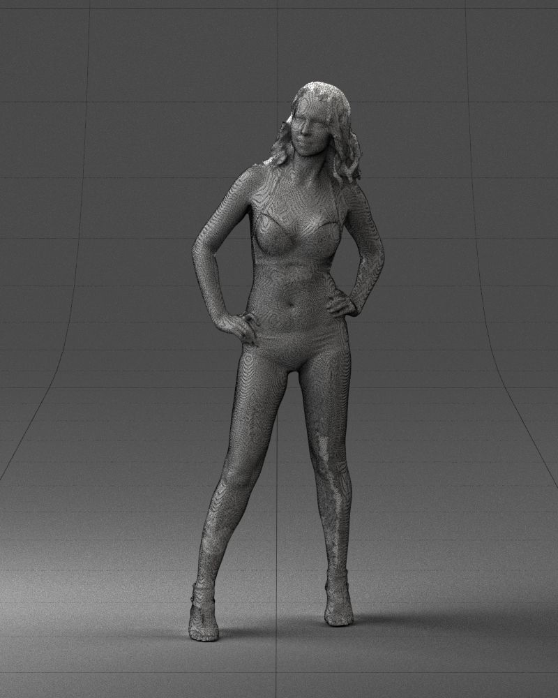 Woman in leopard print swimsuit 0114 3D model_8