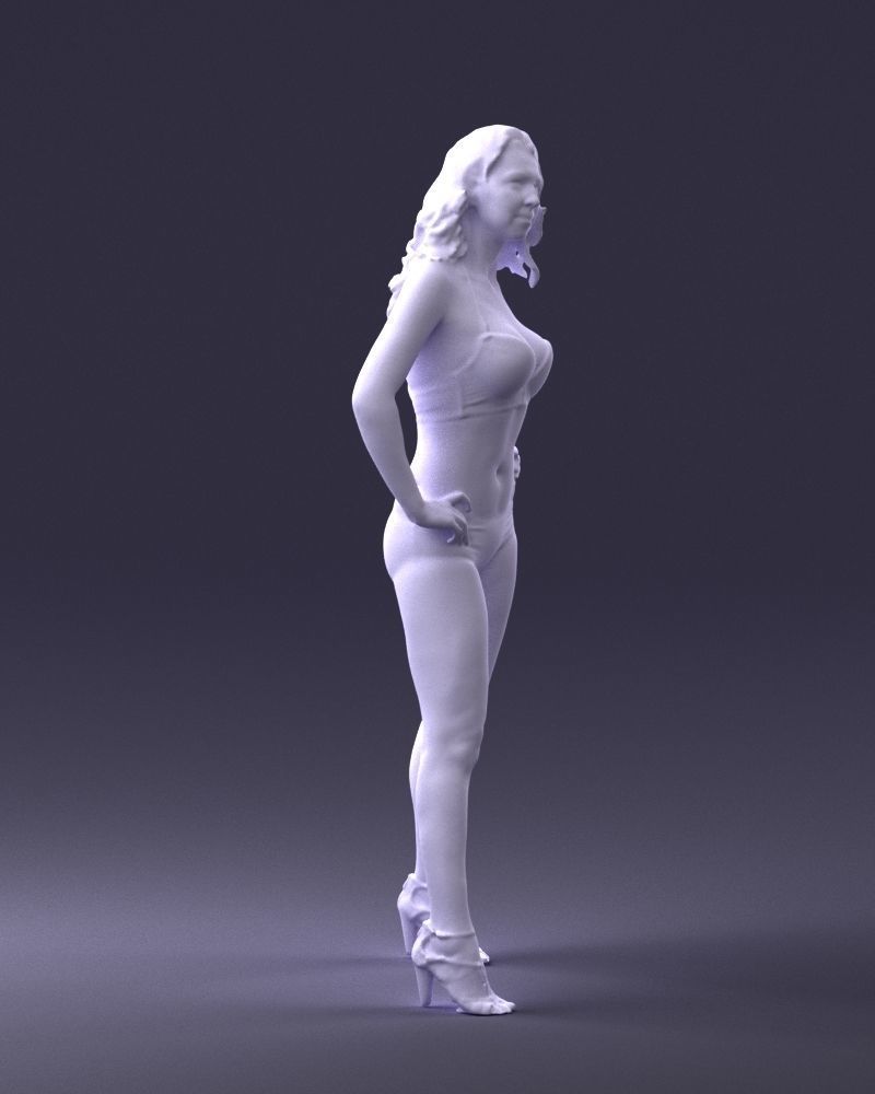 Woman in leopard print swimsuit 0114 3D model_13