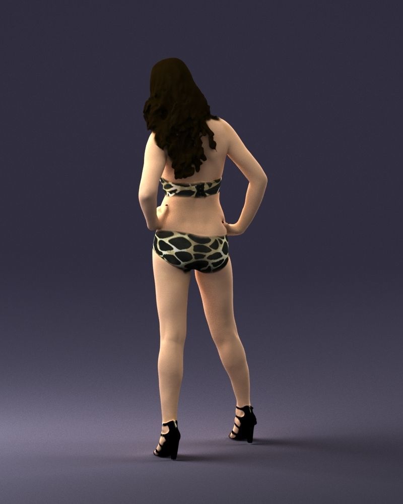 Woman in leopard print swimsuit 0114 3D model_21