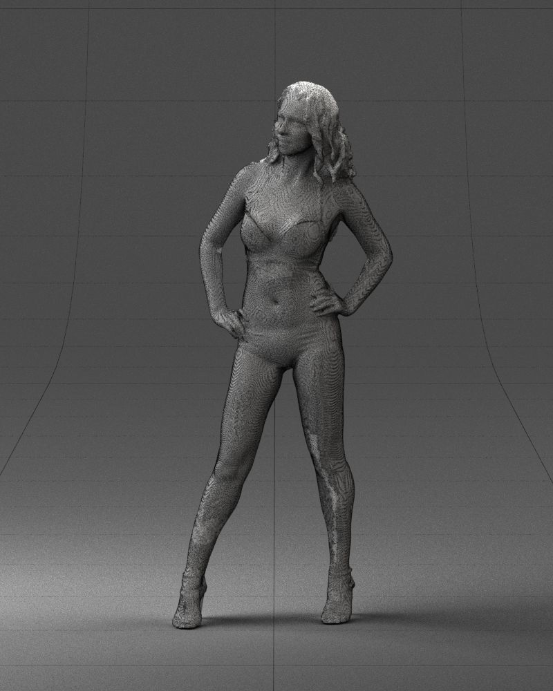 Woman in leopard print swimsuit 0114 3D model_5