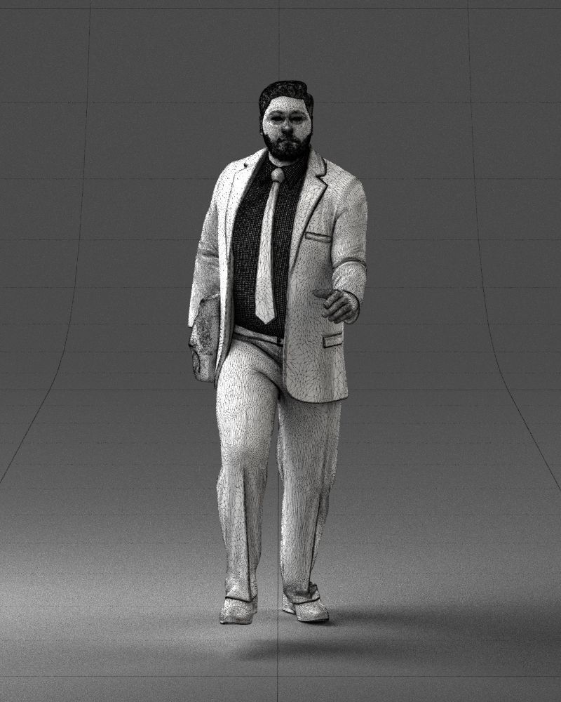 Man in business suit walking up 0226 3D Print Ready 3D print model_8