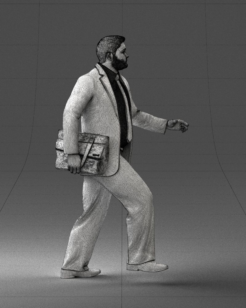 Man in business suit walking up 0226 3D Print Ready 3D print model_14