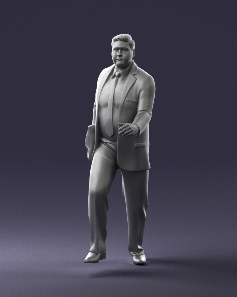 Man in business suit walking up 0226 3D Print Ready 3D print model_34