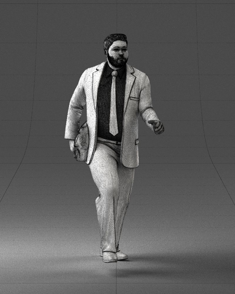 Man in business suit walking up 0226 3D Print Ready 3D print model_11