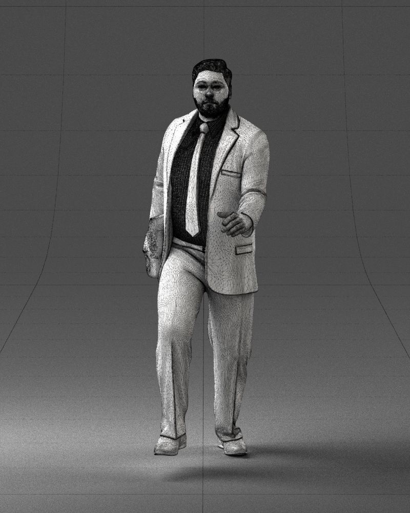 Man in business suit walking up 0226 3D Print Ready 3D print model_5