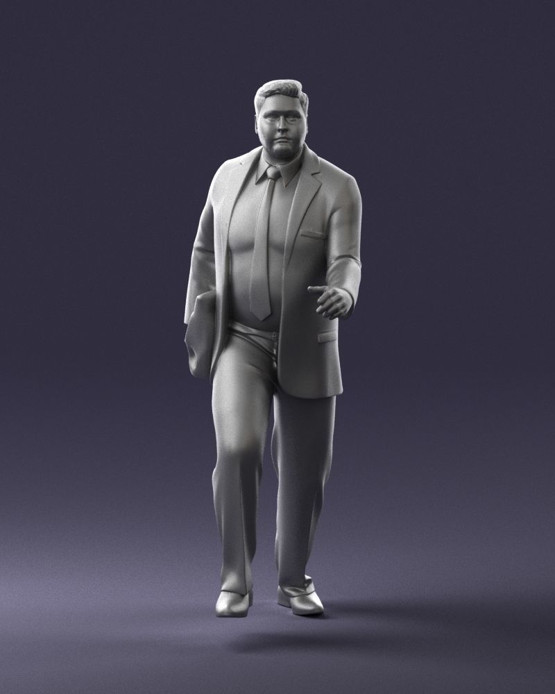 Man in business suit walking up 0226 3D Print Ready 3D print model_7