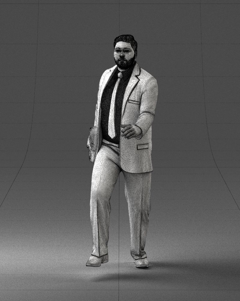 Man in business suit walking up 0226 3D Print Ready 3D print model_35