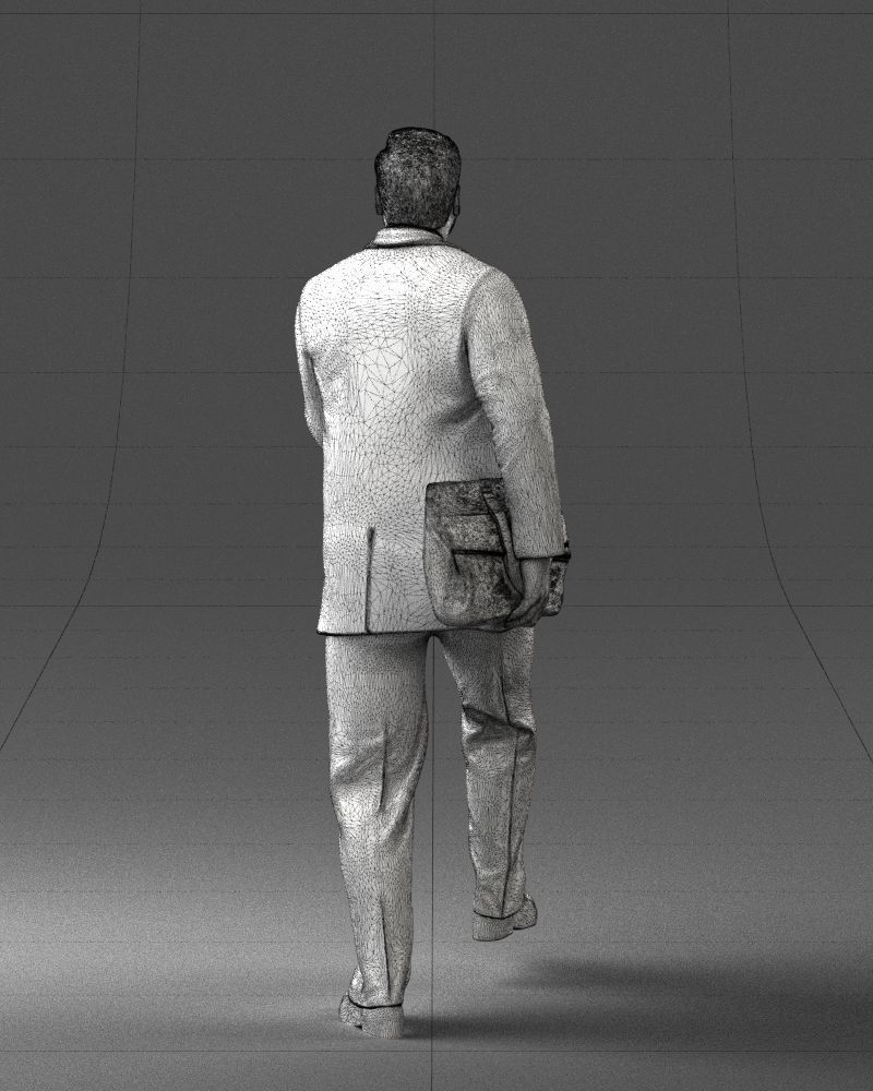 Man in business suit walking up 0226 3D Print Ready 3D print model_20