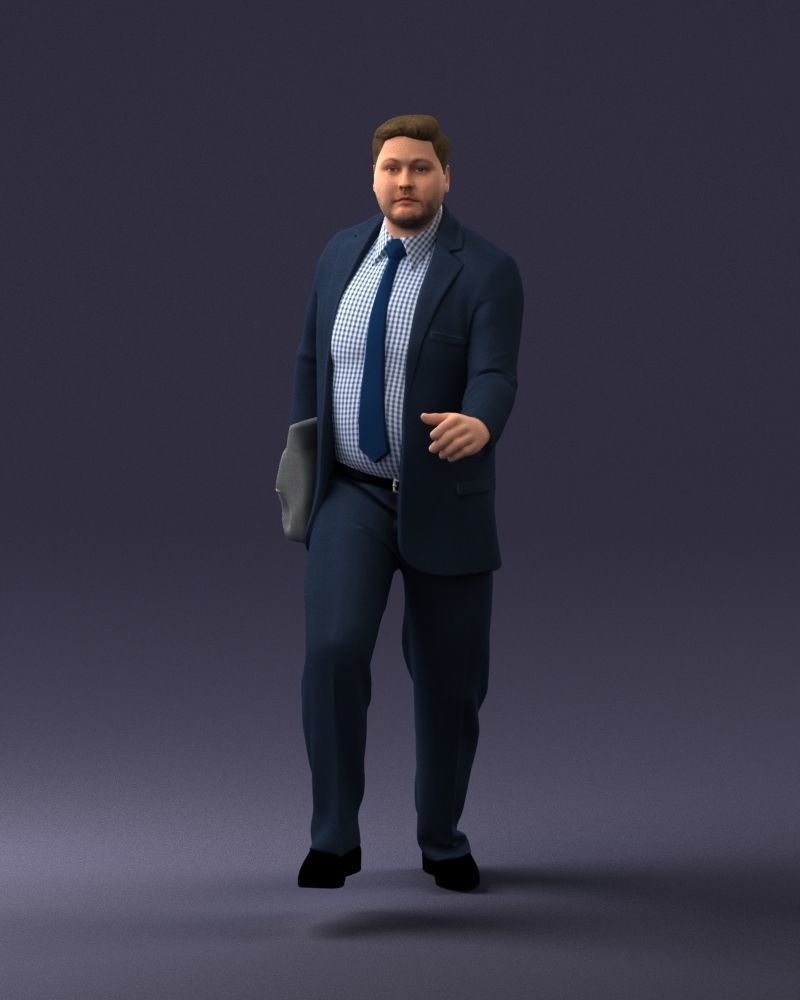 Man in business suit walking up 0226 3D Print Ready 3D print model_36