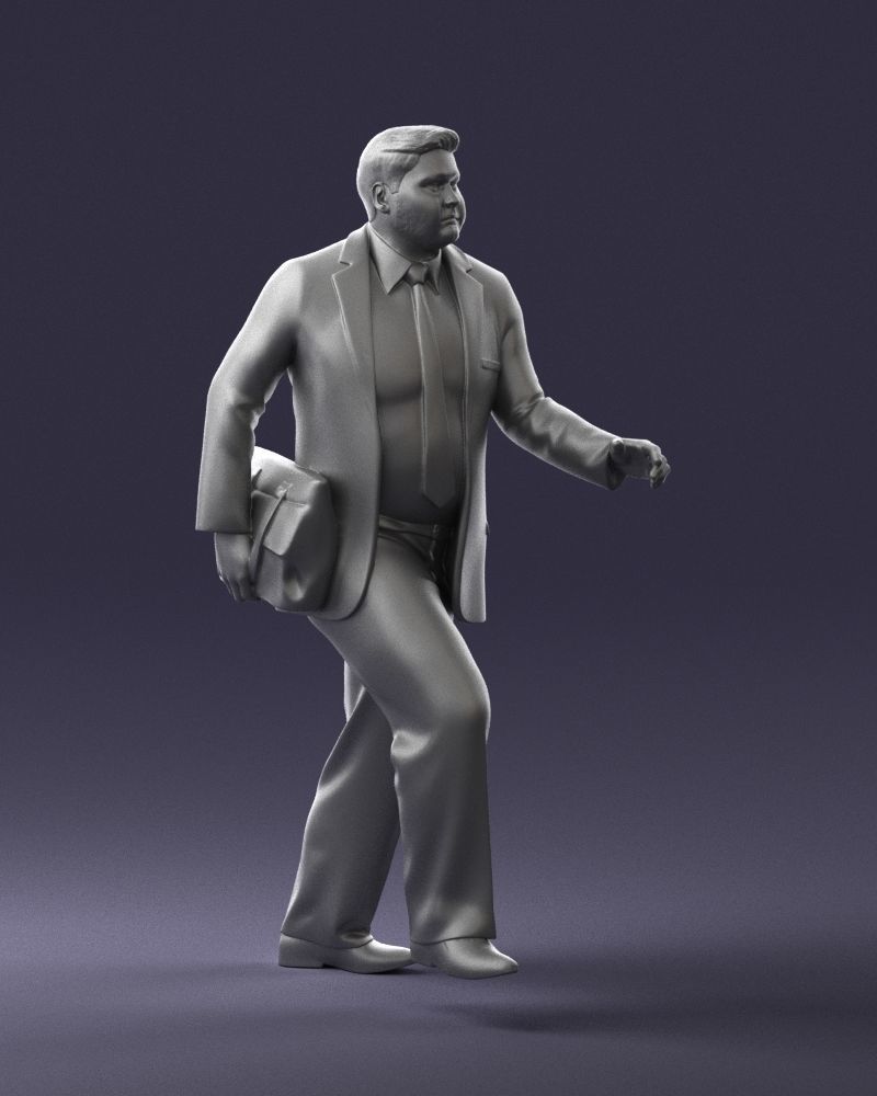 Man in business suit walking up 0226 3D Print Ready 3D print model_1