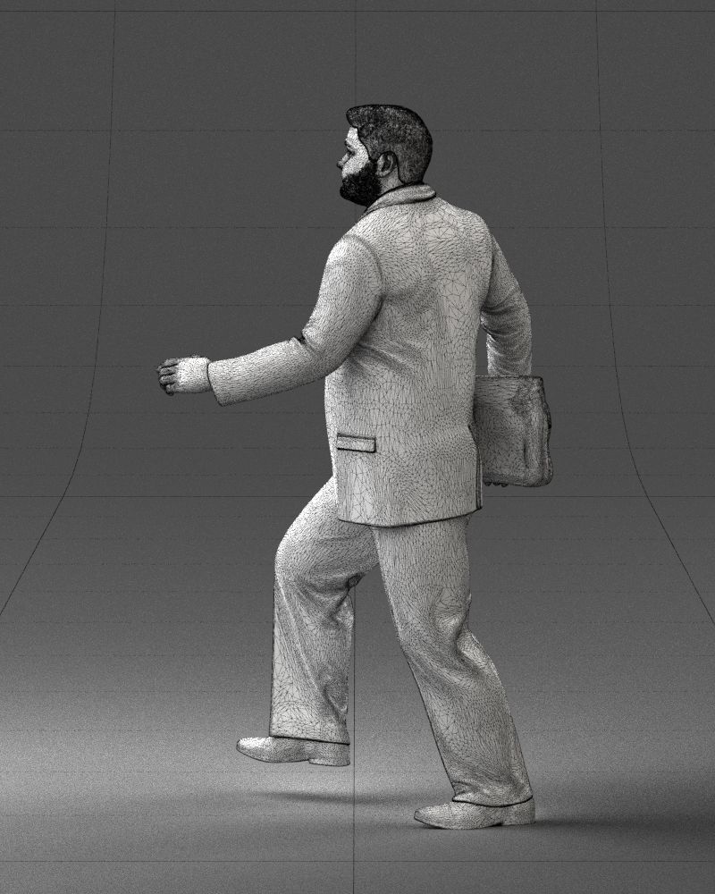 Man in business suit walking up 0226 3D Print Ready 3D print model_26